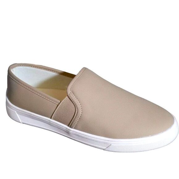 Kensie Stephanie Ladies' Perforated Slip-On Sneaker, Tan, New in Box - Picture 2 of 5